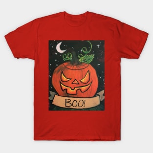 Halloween Jackolantern Boo Shirt by Canadian Artist Stephanie Perry T-Shirt